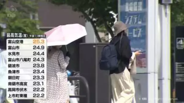 午前中から気温上がる　いっぽう午後は雨や雷雨に注意　１３日の富山県内