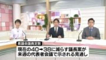 富山県議会の議員定数　２減の３８とする議長案　各会派代表者会議で提示へ