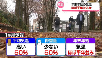 年末年始の気温　ほぼ平年並みか　富山県