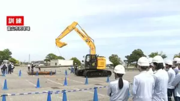 富山県警が初めて参加　北陸電力の大雨災害想定実動訓練