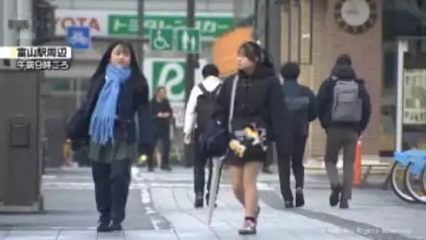 富山県内　日中は季節外れの暖かさに