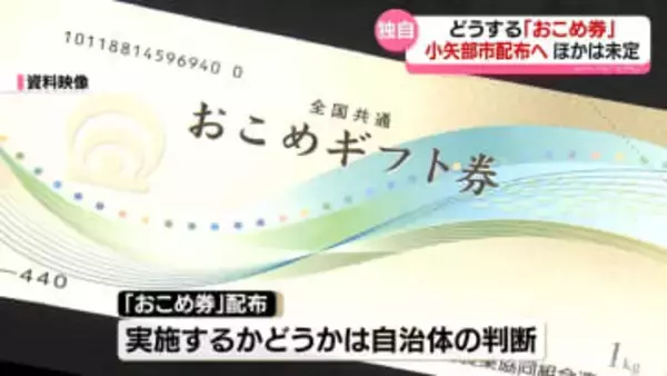 物価高騰対策「おこめ券」政府が自治体に推奨するものの　富山県内では多くの自治体で対応未定