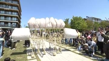 動いた！今夏の「テオ・ヤンセン展」前に　黒部市でプレイベント