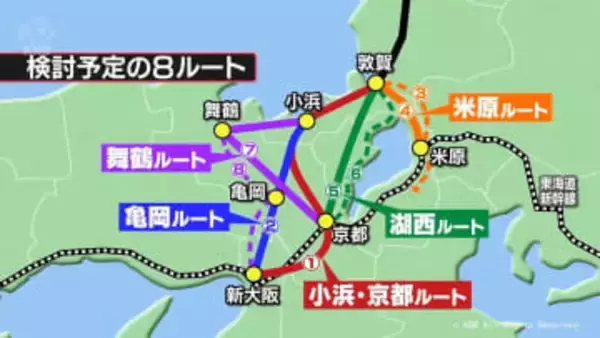 維新「北陸新幹線ルート再検討を」　与党プロジェクトチームで８案提示