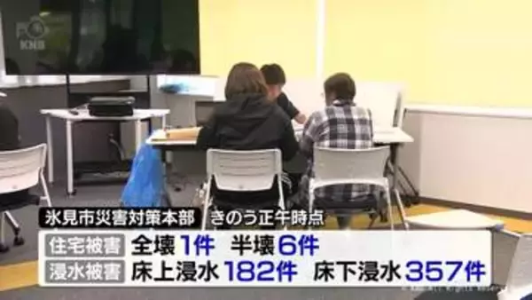 記録的大雨受け　氷見市でり災証明書の申請受付開始