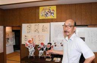 「1.2のアッホ!!」など人気漫画執筆　コンタロウさんの原画展示　故郷・養父市に施設オープン