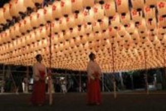 2千個の提灯、平和願い温かに　姫路護国神社「新年万灯祭」へ試験点灯、元旦から10日夜まで