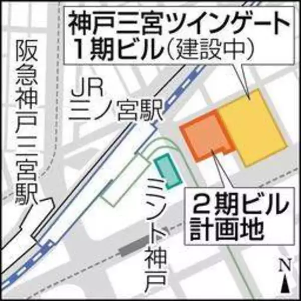 「新・神戸文化ホール」28年6月開館へ　三宮図書館は2月移転の見込み　神戸三宮ツインゲート1期ビル