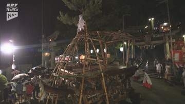 落とした山車の傾きで豊凶が占う「本山神事」320年以上前に五穀豊穣を願って始めたとされる
