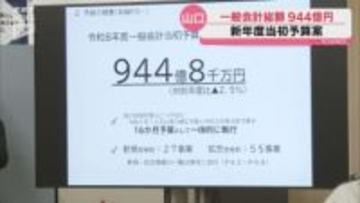 山口市の新年度予算案 一般会計の総額は今年度より2.5％減の944億円