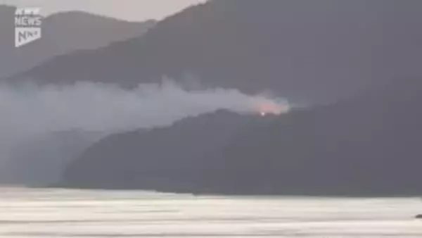 山口・周南市の離島　仙島で山林火災　煙と炎を確認