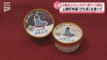 上関町の特産品「びわ茶」を使ったオリジナルアイスが完成  上関海峡温泉・鳩子の湯で販売