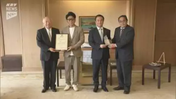 「全国牡蠣-1グランプリ」でグランプリを獲得 周防大島町のカキ養殖会社が知事を表敬訪問