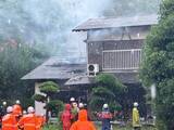 「雷が落ちた可能性も 岩国市由宇町で建物火災 現在消火活動中」の画像1