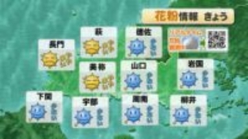 【山口天気 朝刊2/17】スギ花粉の本格飛散開始 飛び始めの今の時期からしっかりと対策を 洗濯物の外干しにも要注意