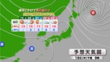 【山口天気 朝刊2/19】二十四節気「雨水」暦通り週末にかけて春に暖かさに 気温上昇とともに花粉の増加に要注意