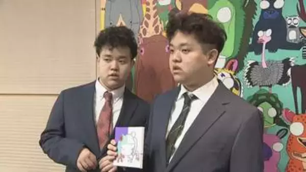 自閉スペクトラム症の双子アーティストが知事に活動報告「いっぱい動物を描きます」 香川