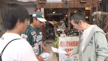 香川オリーブガイナーズの飛び込み営業を中学生が体験「将来どんな形でも野球に携わりたい」