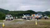 「大雨による災害に備え　国交省岡山河川事務所と和気町が吉井川で合同訓練」の画像1