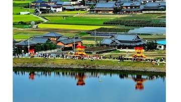 勇壮！獅子舞やちょうさ、稚児行列など　五穀豊穣祈る秋まつり　9月下旬～10月　香川・三豊市