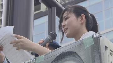中高生DJポリスが交通安全を呼び掛け「ヘルメットはあなたの命の値段」　岡山市
