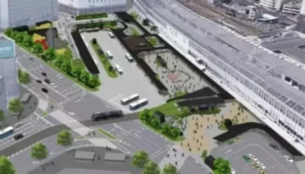 JR岡山駅前交差点　3月16日から夜間交通規制　路面電車乗り入れの軌道敷設工事で