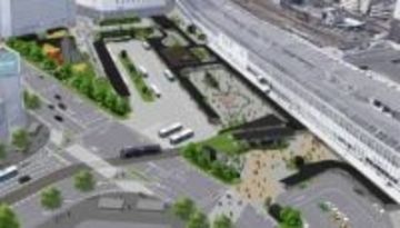 JR岡山駅前交差点　3月16日から夜間交通規制　路面電車乗り入れの軌道敷設工事で