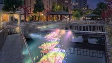 夏の夜に咲く華　西川緑道公園ライトアップ　7月24日から　岡山市