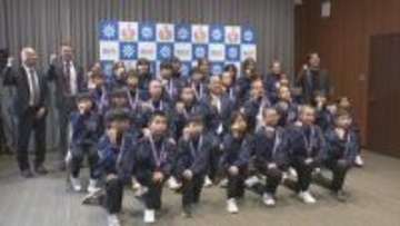 全国大会で３位　南輝ドッジボールクラブが市長に報告　岡山