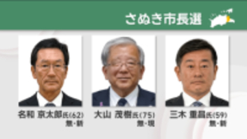 さぬき市長選告示　現職と新人2人が立候補　26日投開票　香川