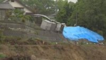 住宅に隣接するのり面や町道の一部が崩落　早島町が周辺3世帯に避難を呼び掛け　岡山