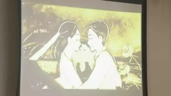 砂と光が織りなす一瞬の美しさ…中学校で「サンドアート」披露　香川・丸亀市
