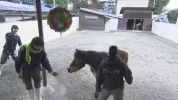 岡山市の動物園で干支の引継ぎ式  新年の抱負を…　　池田動物園