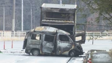さぬき市の県道でワゴン車が大型トラックに正面衝突し炎上　1人死亡　路面凍結　香川