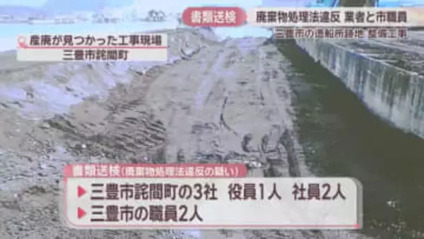 廃棄物処理法違反の疑いで業者と三豊市職員ら書類送検　造船所跡地の整備工事で廃棄物約920tを地中に埋めた疑い　香川