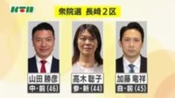 【衆院選】長崎2区　前職2人と新人1人の合わせて3人が立候補