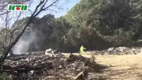 鎮火まで8時間30分　深夜出火の火災で資材置き場の小屋など2棟全焼