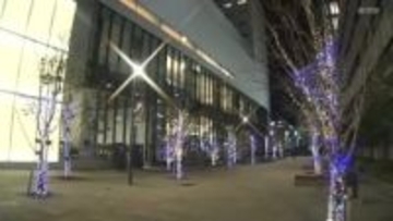 スタジアムシティへ続く“Vロード”にイルミネーション点灯 「Ｖ長崎」「長崎ヴェルカ」を光で応援