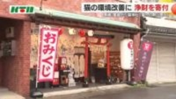 猫好きスポット「尾曲がり猫神社」 殺処分数ゼロの継続を願い寄付 センター収容中の猫の環境改善へ
