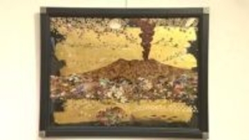 「花びらで描く桜島」　82歳ミヤギタケオさんが生み出した「ペタルアート」とは