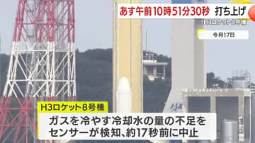 H3ロケット8号機　22日午前10時51分30秒に打ち上げ　鹿児島