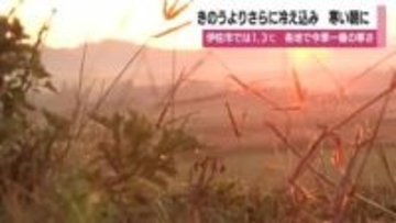 寒い朝　19日よりさらに冷え込む　伊佐市では1.3℃　各地で今季一番の寒さ　鹿児島