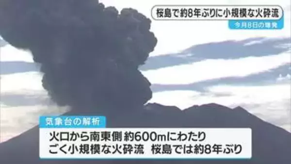 桜島　８日の爆発で約８年ぶりに火砕流確認　再び山体膨張も　気象台が注意呼びかけ　鹿児島
