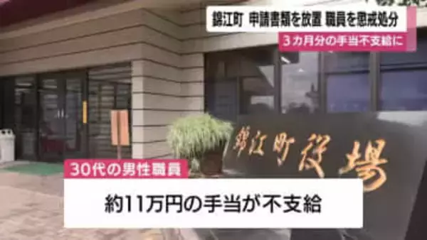 住民の申請書類を4カ月放置　錦江町職員を懲戒処分　鹿児島