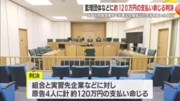 「プライバシーがなかった」外国人女性実習生4人、劣悪住環境を理由に提訴　鹿児島地裁が一部認定