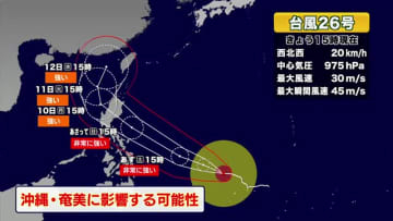 【動画・かごしまの天気11/7】来週は台風26号の進路に注意