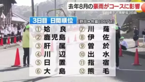 豪雨の爪痕でコース短縮　73回県下一週駅伝で“地元に勇気を”　牧園で感動フィニッシュ