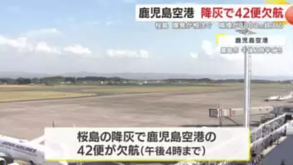 桜島で爆発が相次ぎ　降灰の影響で鹿児島空港の４２便が欠航