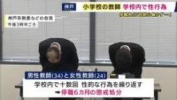 「自制心が働かなかった」“小学校内で性行為”十数回繰り返す　教師の男女を「停職6カ月」懲戒処分　神戸市こども家庭局の40代職員が“男子児童にわいせつ行為”懲戒免職処分も「やっていない」と本人否定