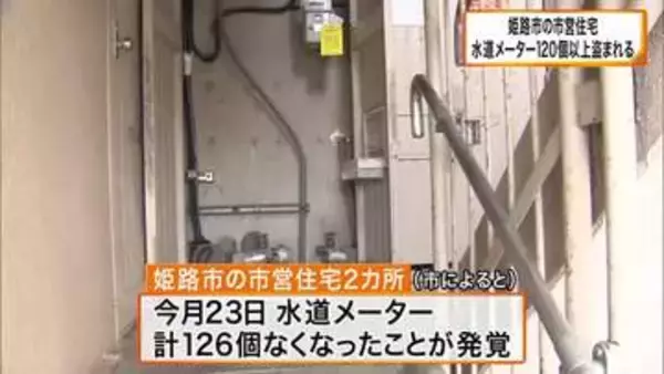 姫路市の市営住宅で水道メーター126個盗まれる　背景に銅の買取価格の高騰か
